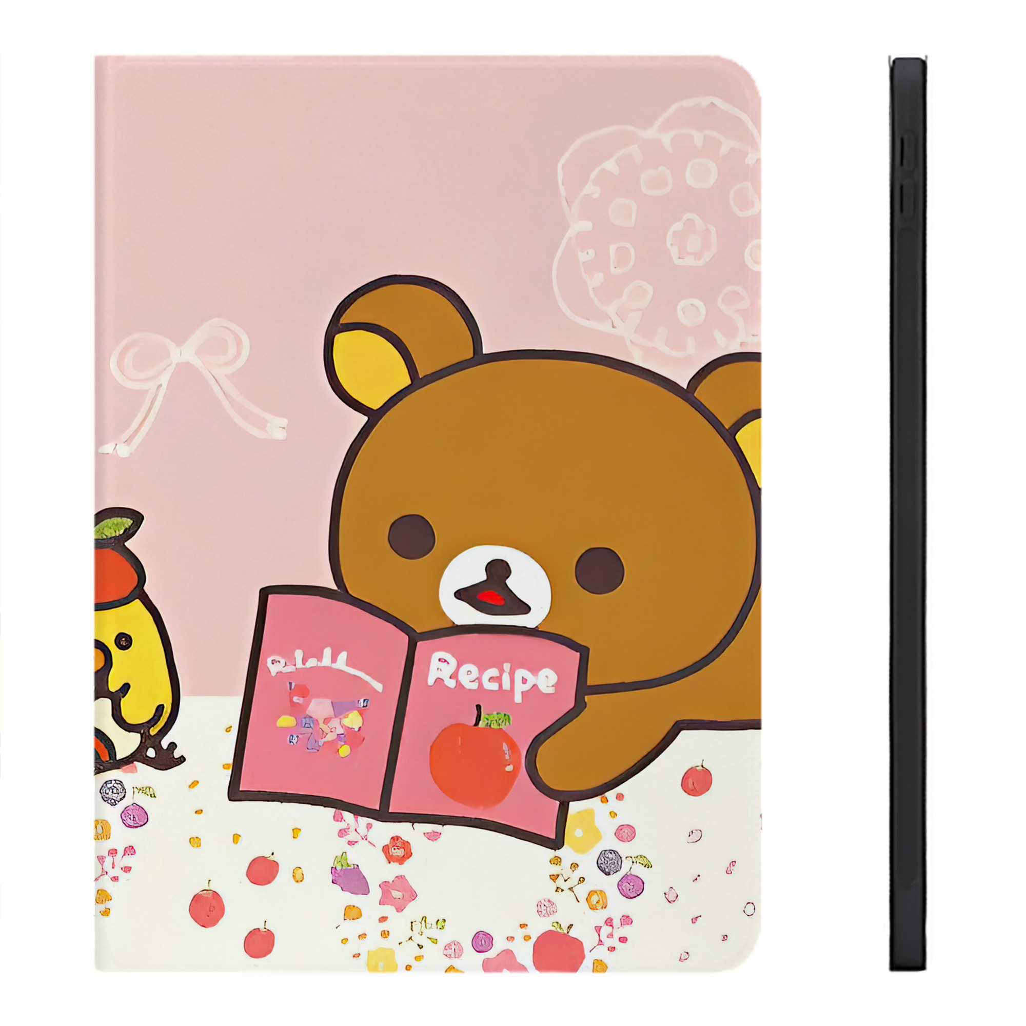 （画像用） リラックマ リラックマ キイロイトリ Rilakkuma Korilakkuma Kiiroitori IPadケース ペンホルダー付き ブックスタイルデザイン